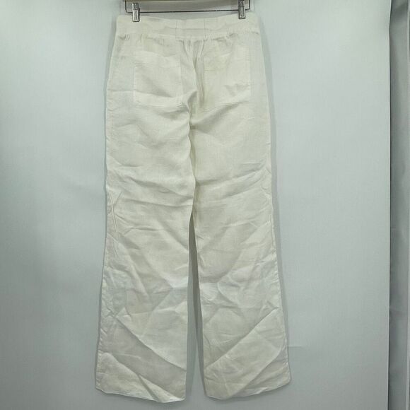 Bella Dahl Cream Lightweight Linen Relaxed Drawstring Pants Medium - Picture 5 of 7